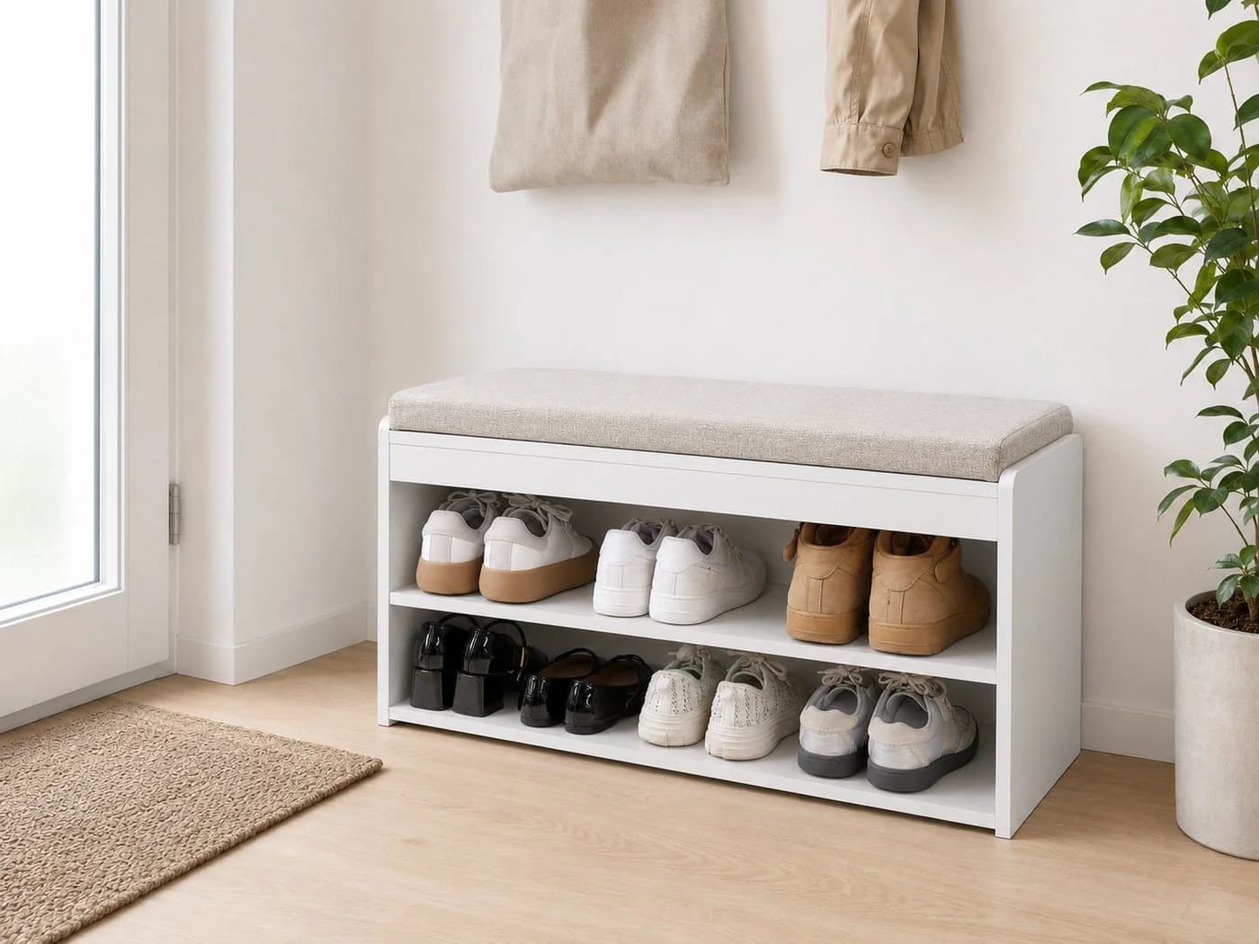 Zedelmaier Sitzbank Schuhregal Weiß - Bild 4
