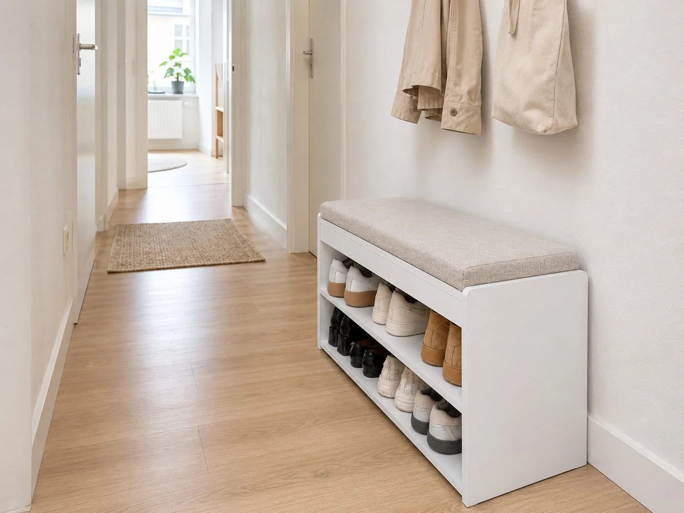 Zedelmaier Sitzbank Schuhregal Weiß - Bild 5