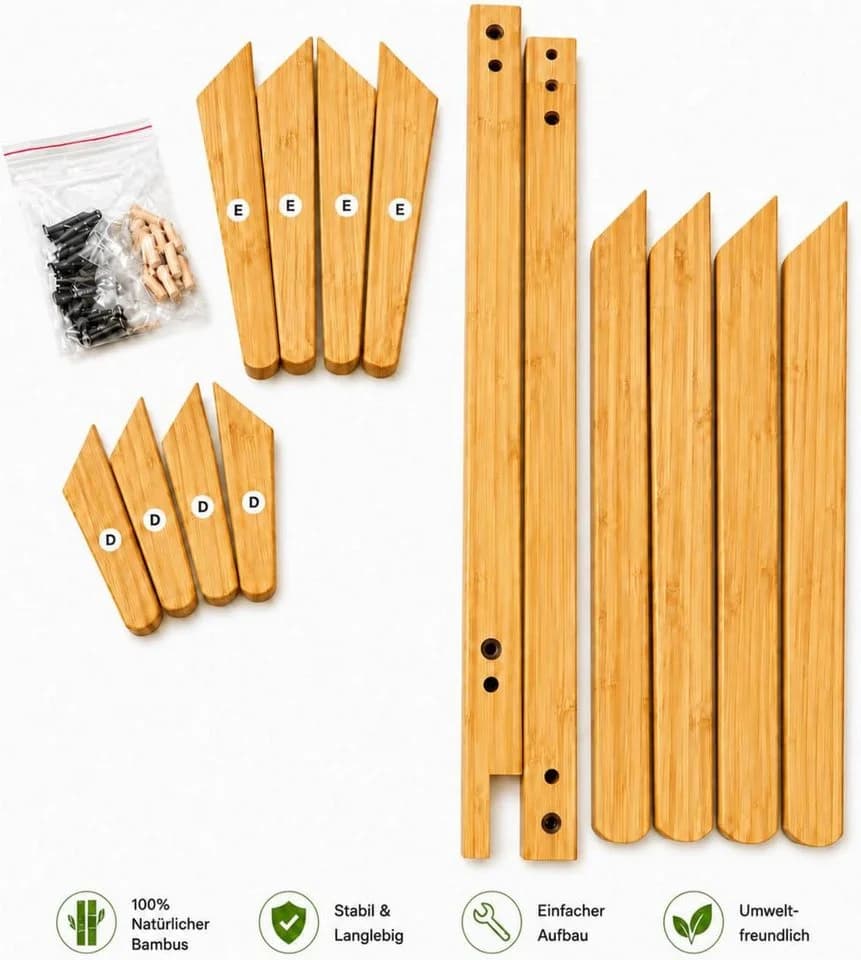 Zedelmaier Kleiderständer Bambus Baumform 8 Haken Freistehend Beige - Bild 5
