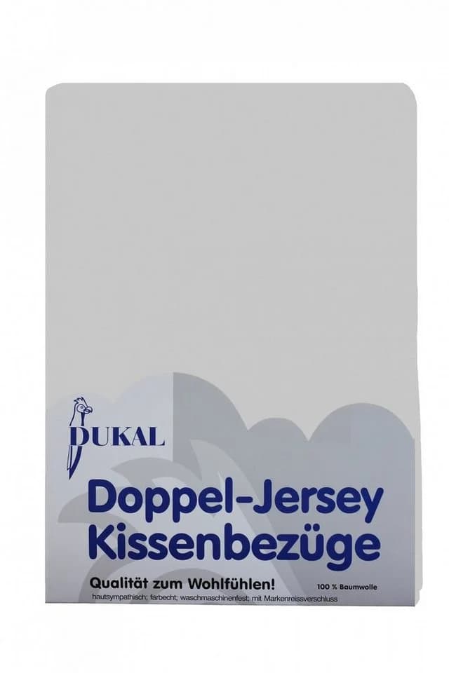 DUKAL Kissenbezug 40x40 cm Grau 100% Baumwolle Doppel-Jersey