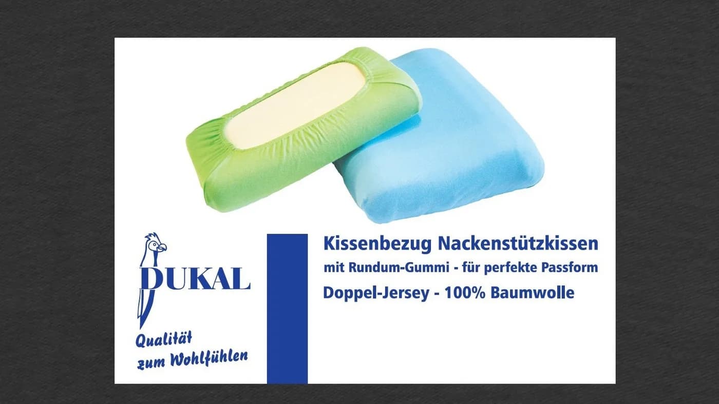 DUKAL Kissenbezug Nackenstützkissen 100% Baumwolle Grau