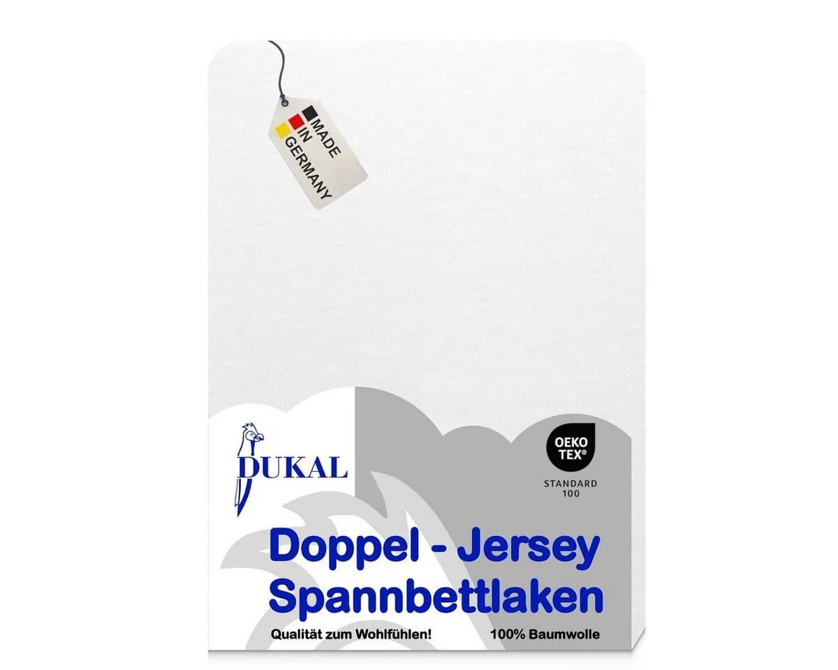 DUKAL Spannbettlaken rund 220cm 100% Baumwolle Weiß - Bild 2