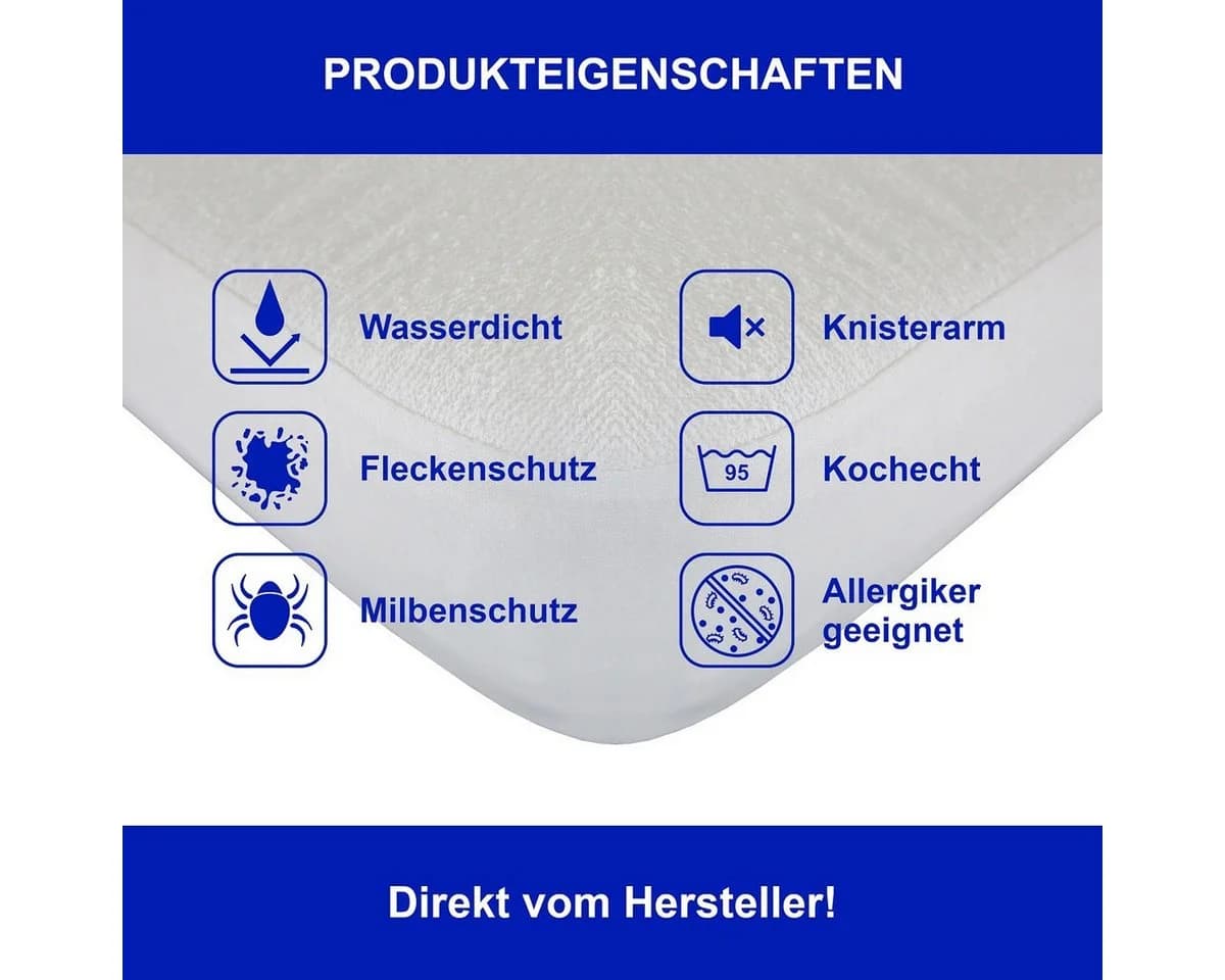 DUKAL Matratzenschutz Wasserdicht mit Spannumrandung