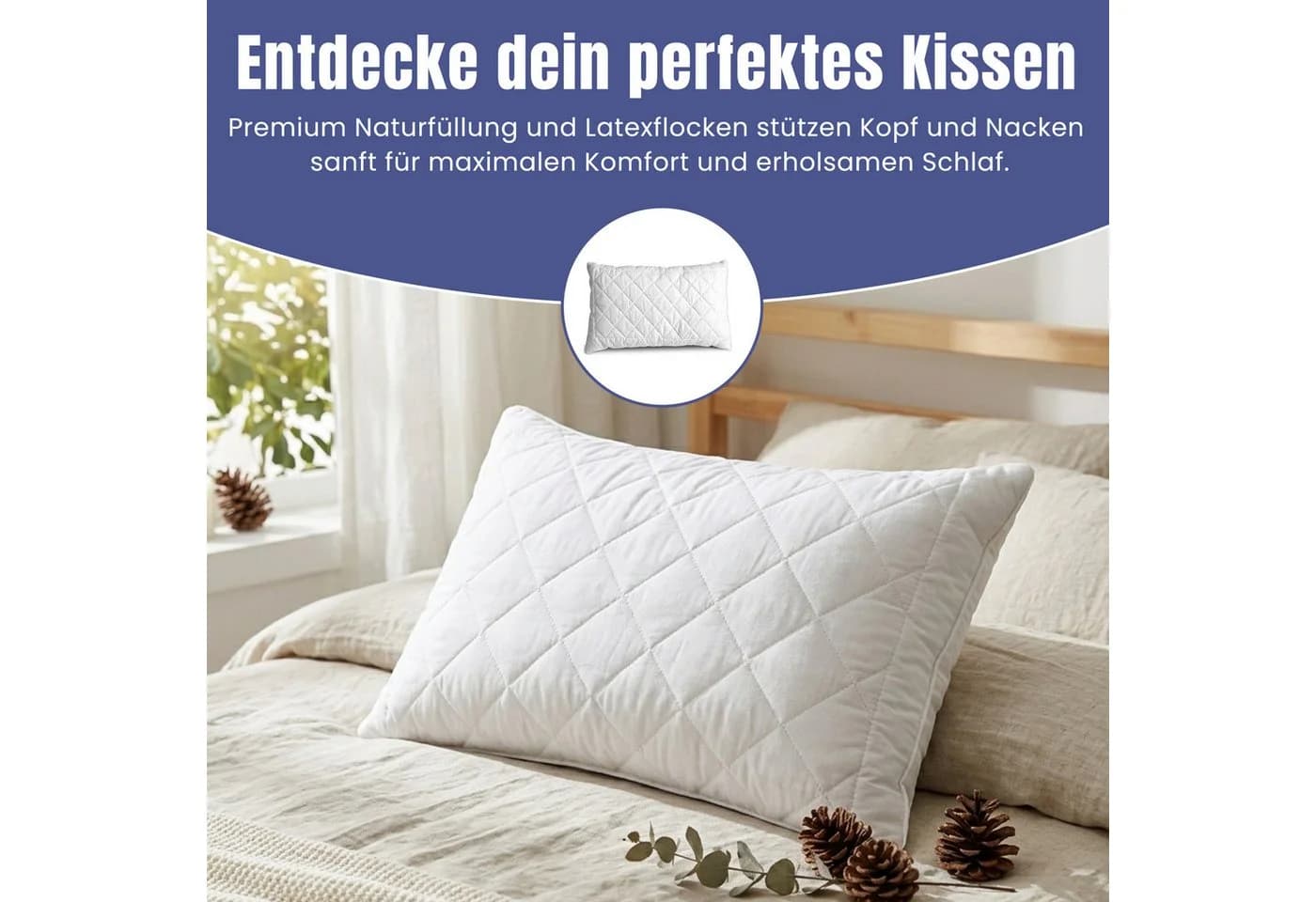 Zirbenkissen mit Naturlatex – Ergonomisches Nackenstützkissen