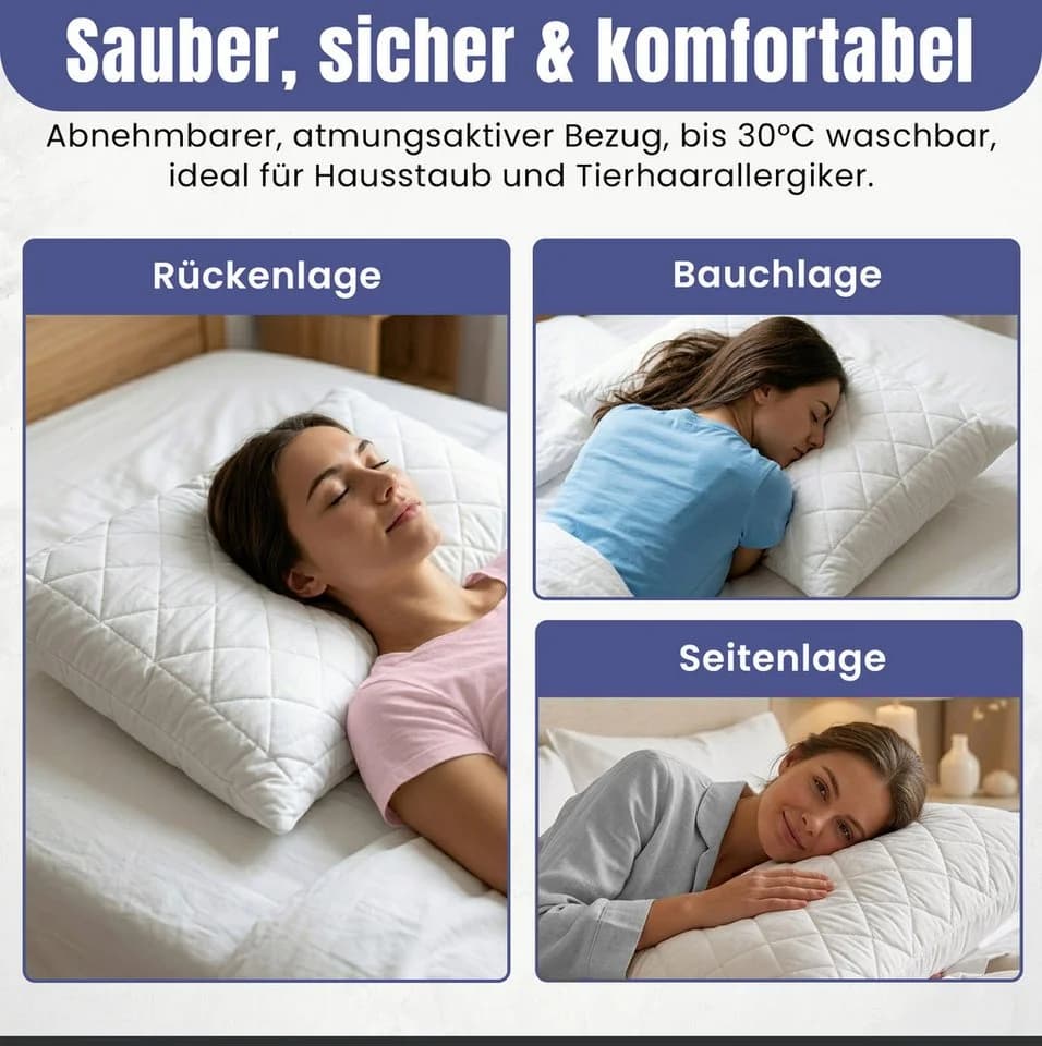 Zirbenkissen mit Naturlatex – Ergonomisches Nackenstützkissen - Bild 3
