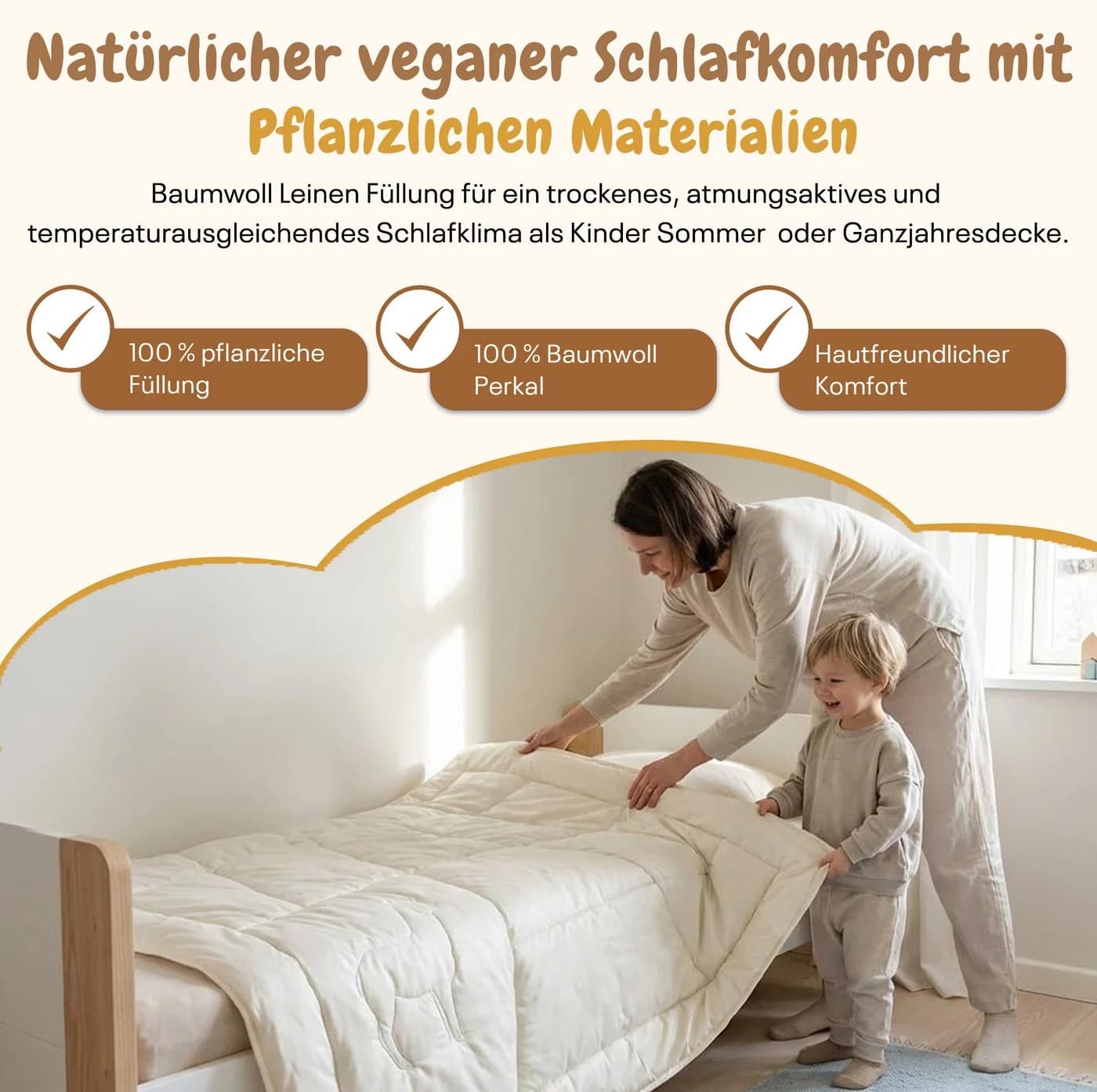 geborgenschlafen Naturfaserbettdecke Bio Leinen Baumwolle Ganzjahresdecke