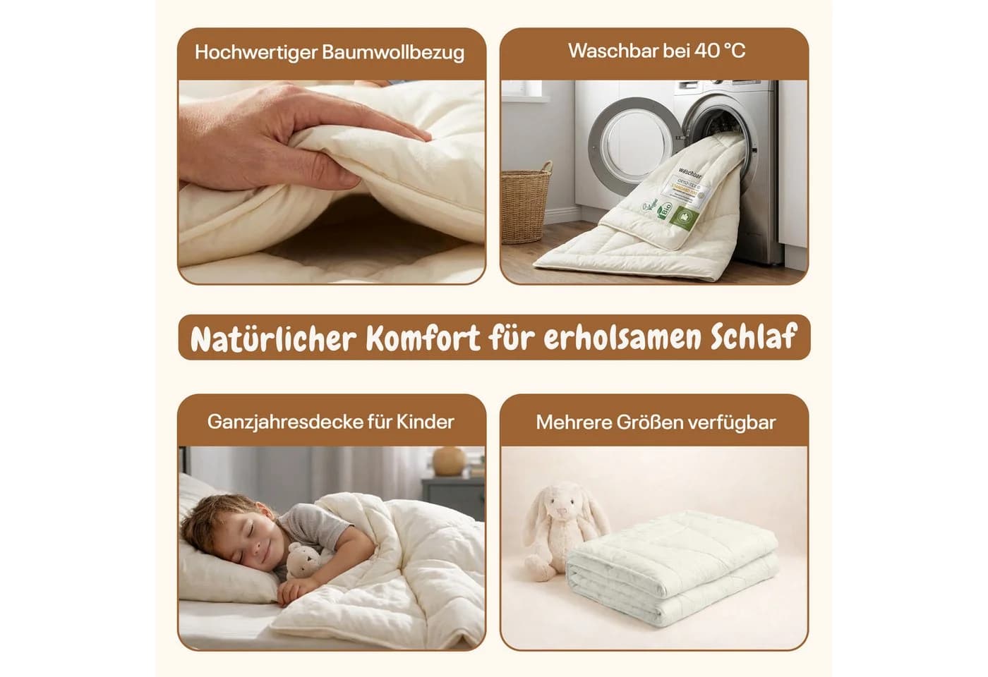 geborgenschlafen Naturfaserbettdecke Bio Leinen Baumwolle Ganzjahresdecke - Bild 3