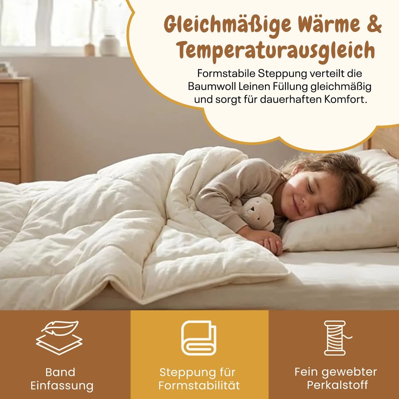 geborgenschlafen Naturfaserbettdecke Bio Leinen Baumwolle Ganzjahresdecke - Bild 5