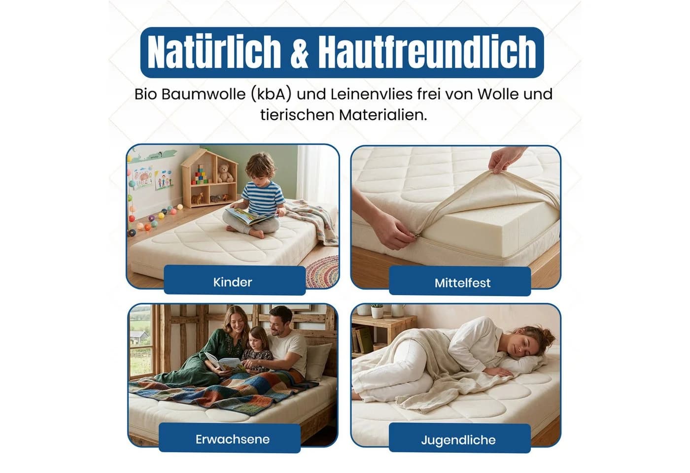 geborgenschlafen Naturlatexmatratze AURA 18 – Vegane 7-Zonen-Matratze - Bild 4