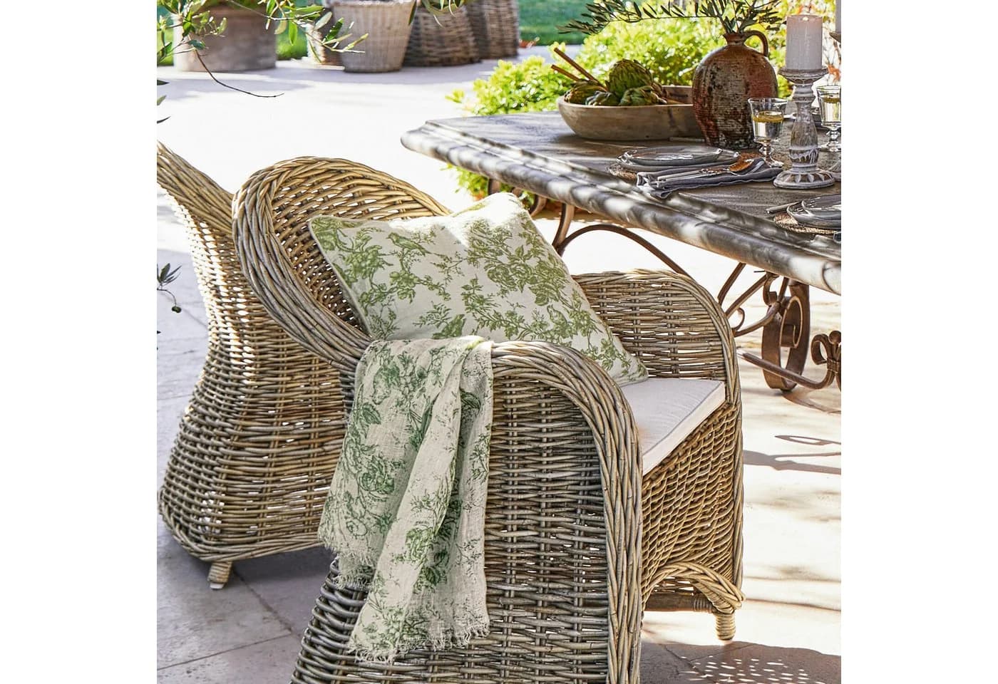 Mirabeau Kissenhülle 2er Set Mercier grün/weiß Toile de Jouy - Bild 4