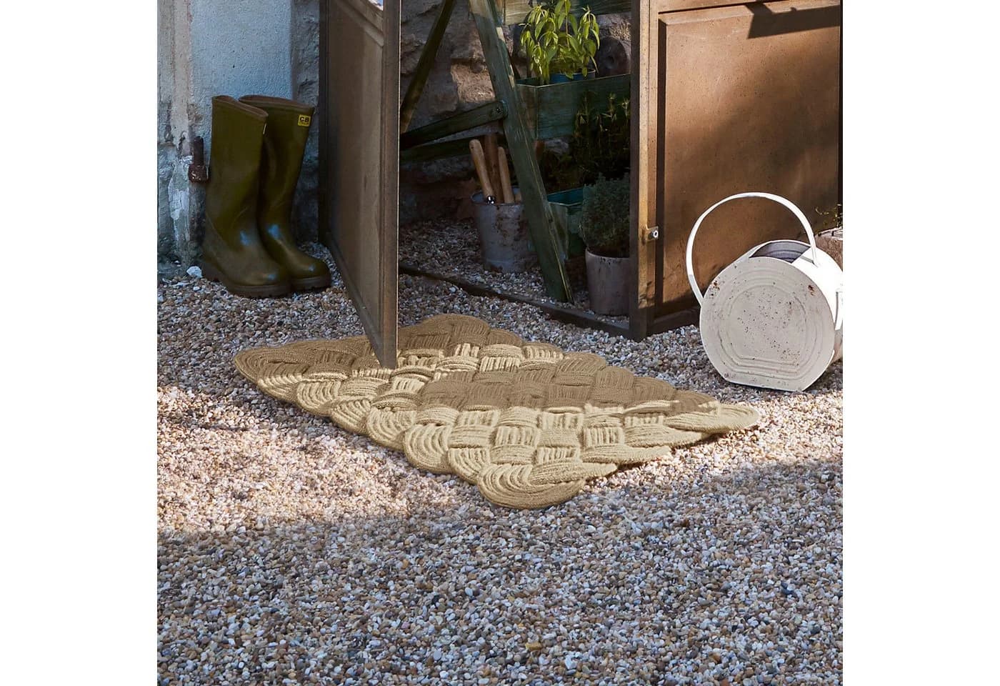 Mirabeau Fußmatte Harman Beige Rechteckig Jute Flechtmuster