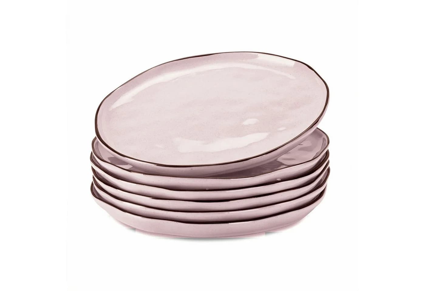Mirabeau Geschirr-Set Teller 6er Set Biarré rosa Steinzeug - Bild 2