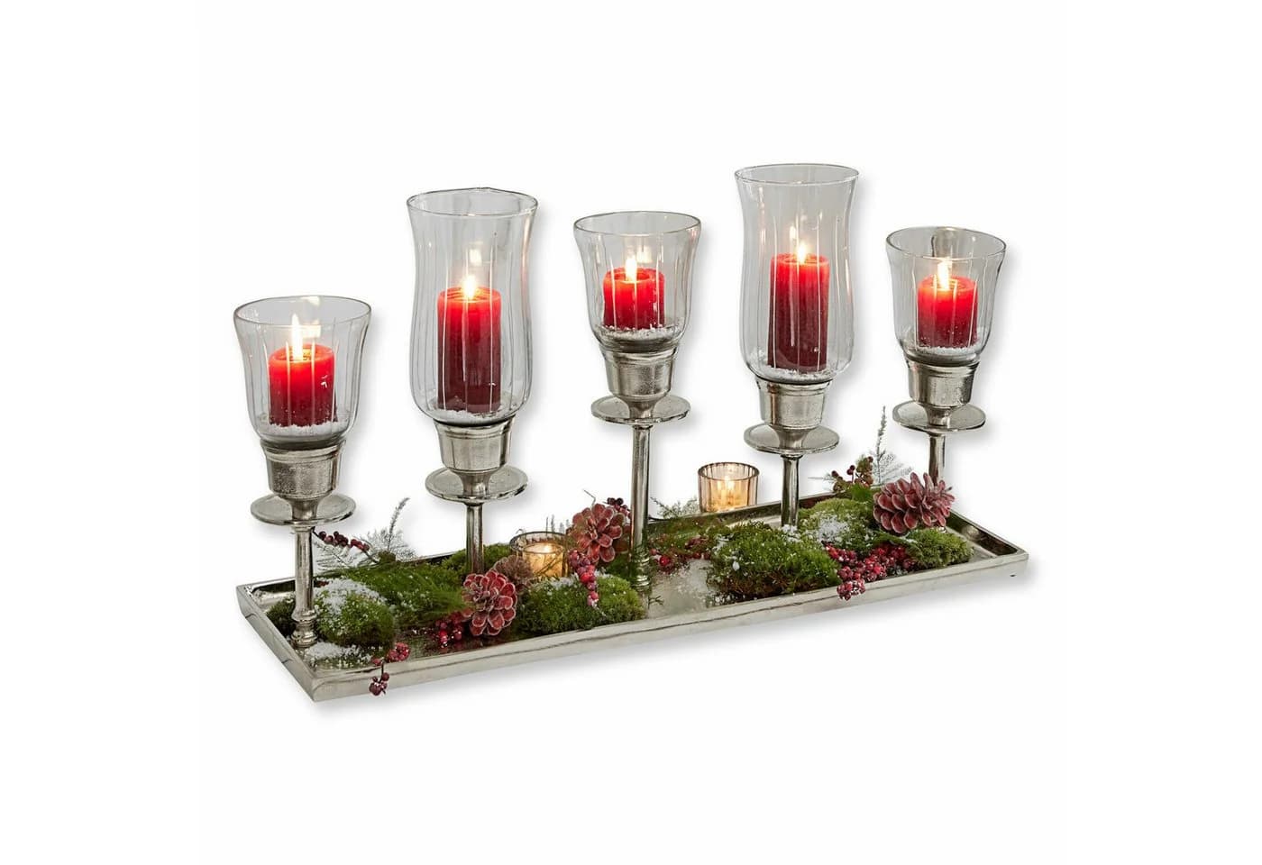 Mirabeau Kerzentablett Ennedi silber mit Glas-Haltern - Bild 2