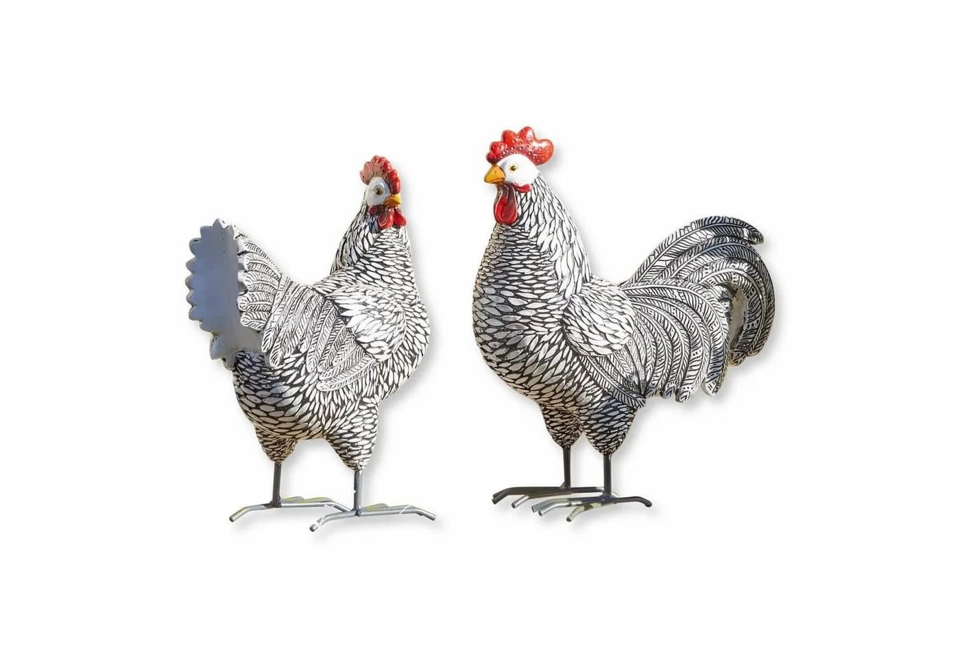 Mirabeau Deko-Huhn 2er Set Mannis Schwarz/Weiß - Bild 2