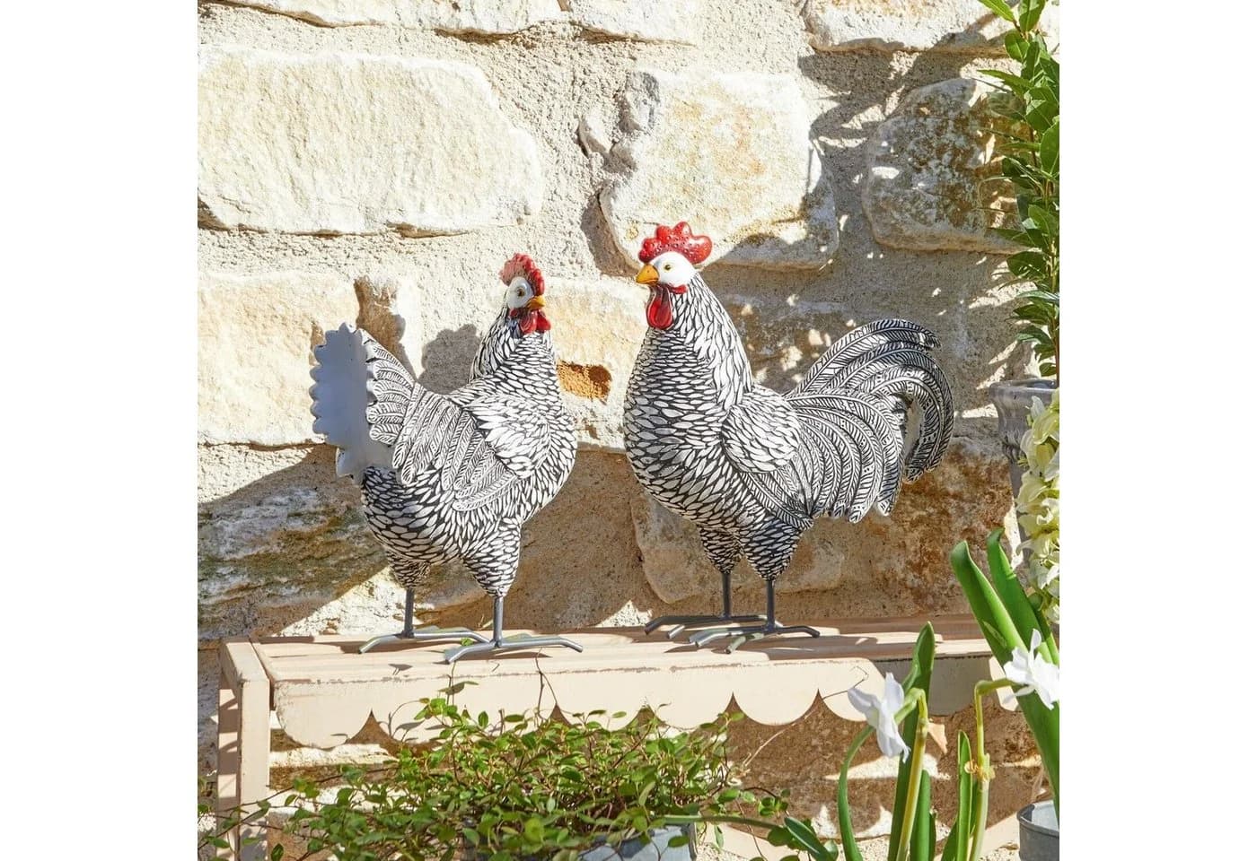 Mirabeau Deko-Huhn 2er Set Mannis Schwarz/Weiß - Bild 3