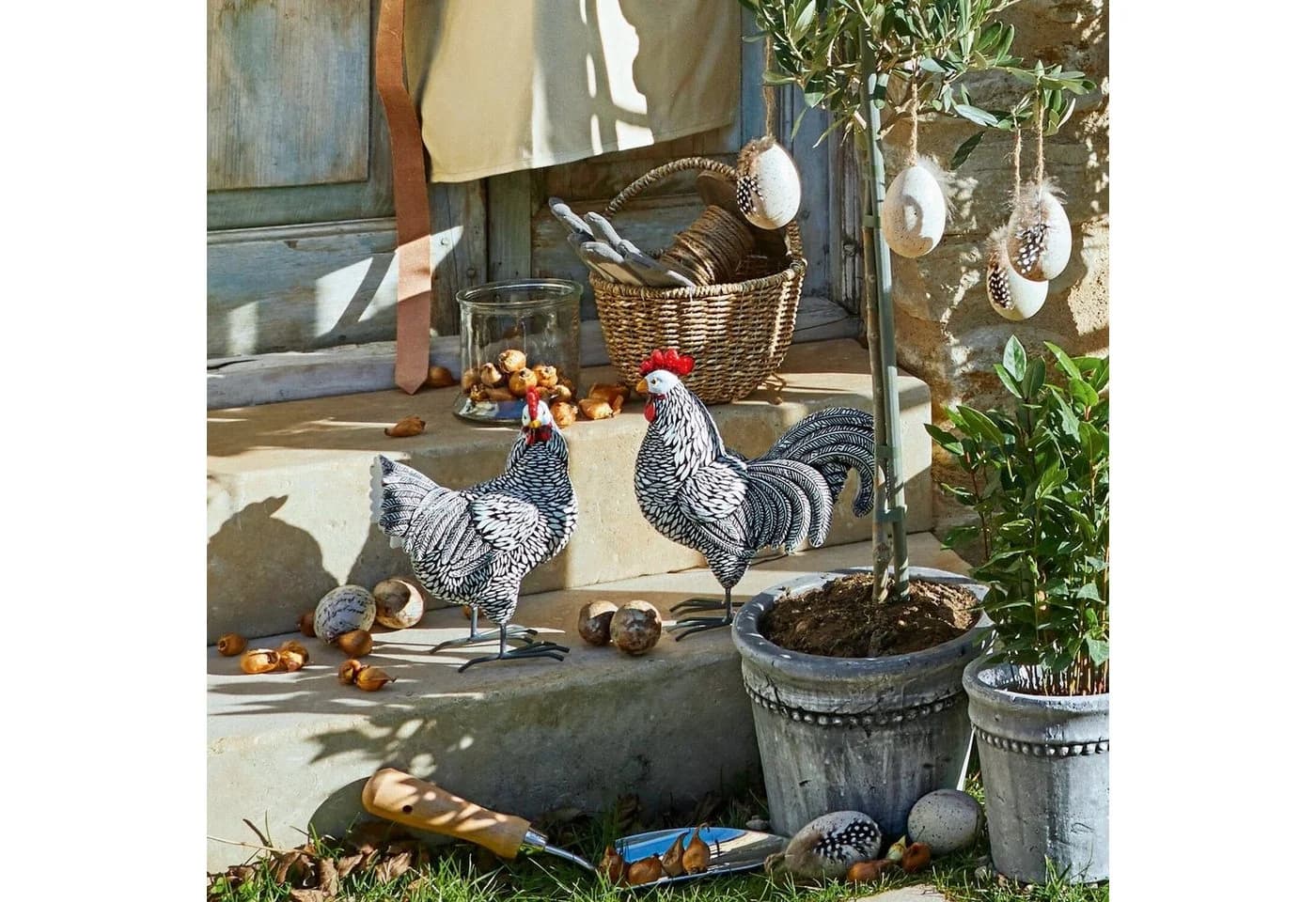 Mirabeau Deko-Huhn 2er Set Mannis Schwarz/Weiß - Bild 4