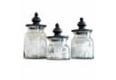 Mirabeau Dose 3er Set Hakeen Glas Mangoholz schwarz/transparent Bild 2