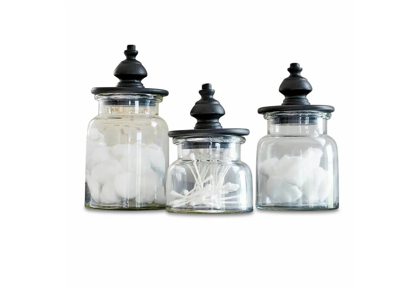 Mirabeau Dose 3er Set Hakeen Glas Mangoholz schwarz/transparent - Bild 2