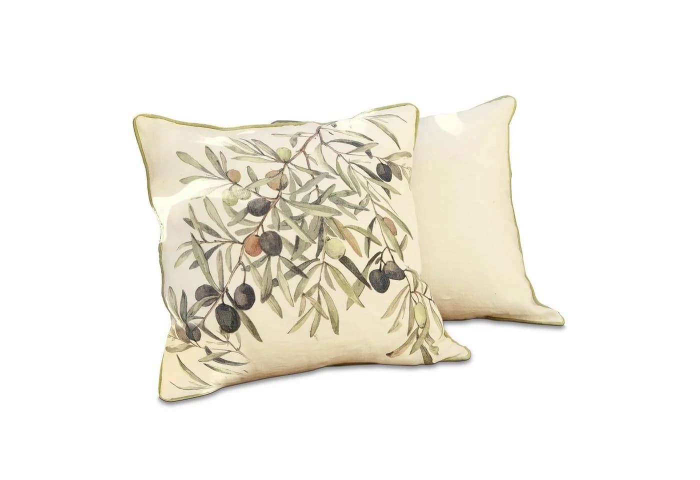 Mirabeau Kissenhülle 2er Set Cunnig creme/grün Leinen - Bild 2