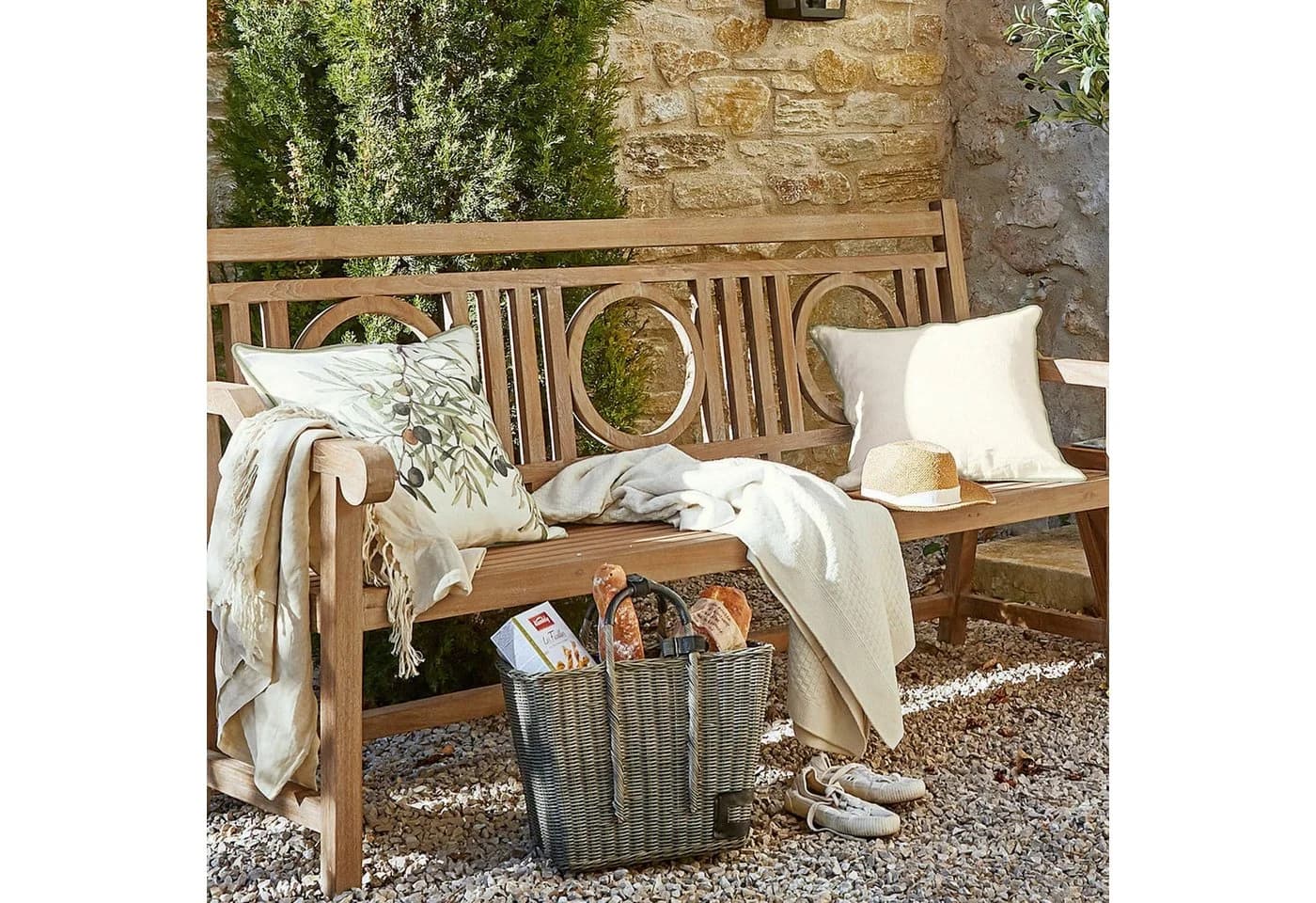 Mirabeau Kissenhülle 2er Set Cunnig creme/grün Leinen - Bild 3