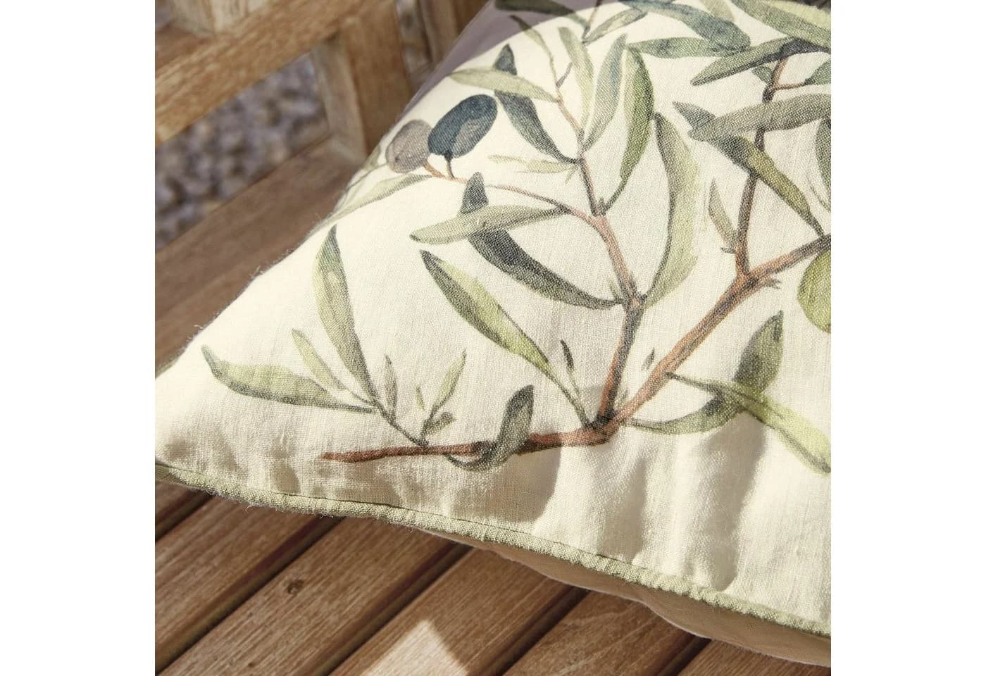 Mirabeau Kissenhülle 2er Set Cunnig creme/grün Leinen - Bild 5