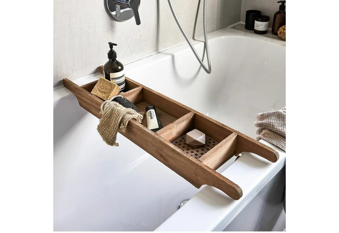 Mirabeau Badorganizer Badewannenablage Braun
