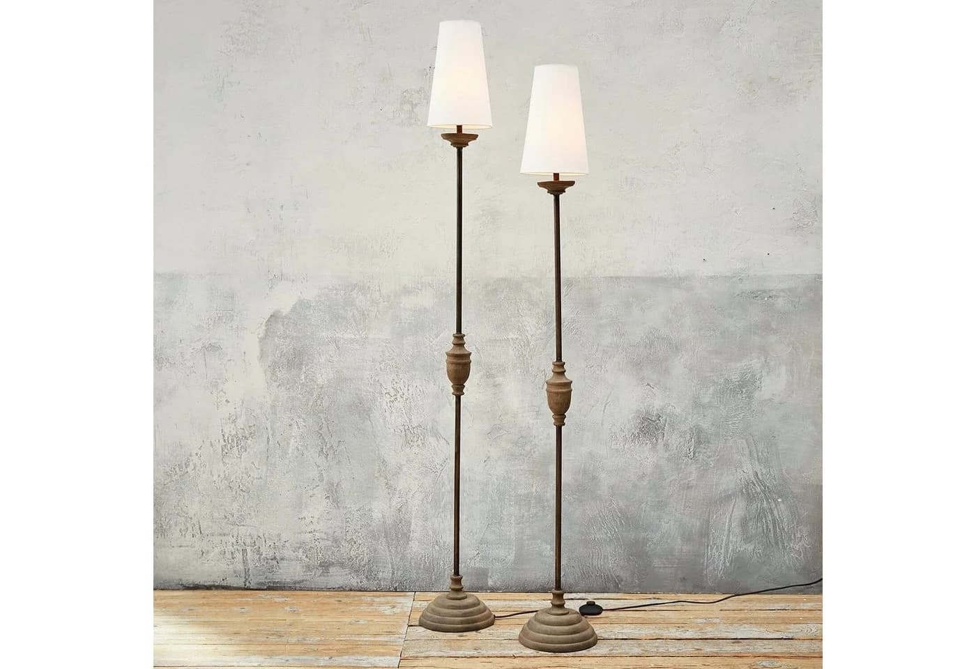 Mirabeau Stehlampe 2er Set Abigail beige/braun Vintage