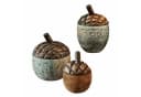 Mirabeau Dekoobjekt Eichel 3er Set Glas Mangoholz braun/grau Bild 2