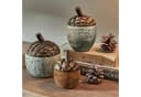 Mirabeau Dekoobjekt Eichel 3er Set Glas Mangoholz braun/grau Bild 3