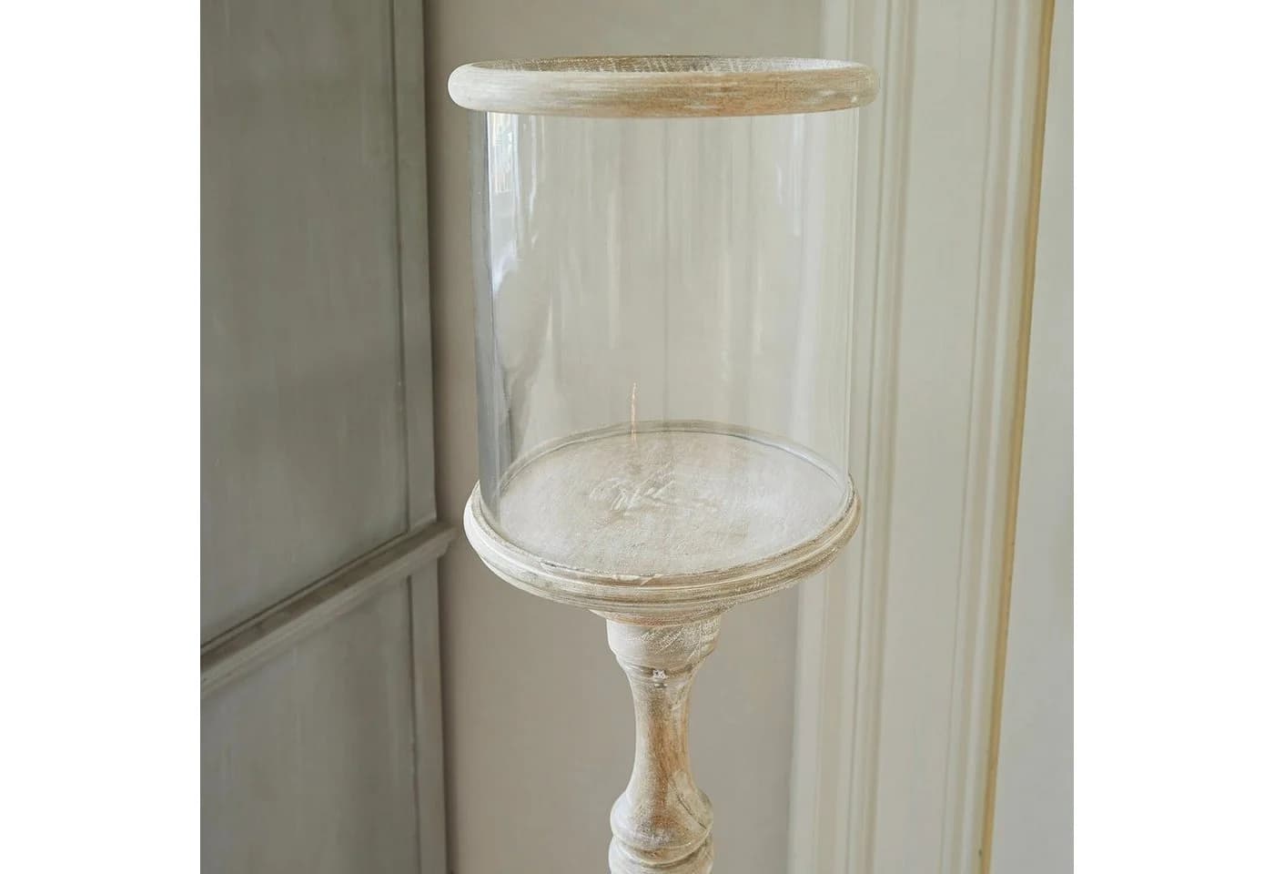 Mirabeau Windlicht Kerzenständer Passion antikbeige Mangoholz Glas - Bild 5