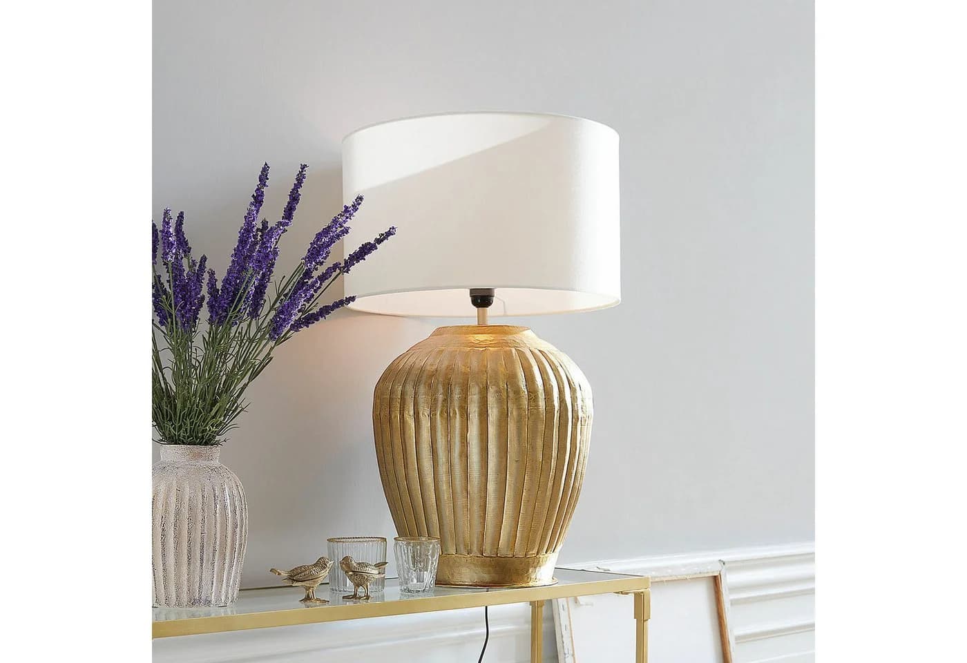 Mirabeau Tischleuchte Fauville Gold/Creme Messing - Bild 3