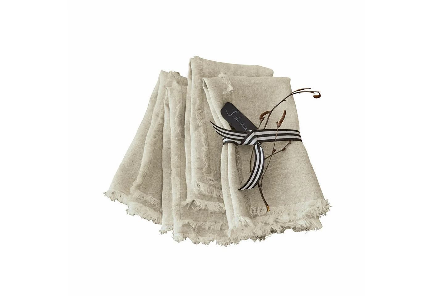 Mirabeau Stoffserviette Largo 4er Set Beige Leinen - Bild 2