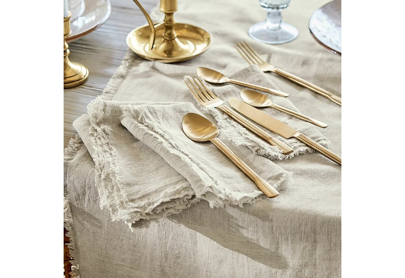 Mirabeau Stoffserviette Largo 4er Set Beige Leinen - Bild 4