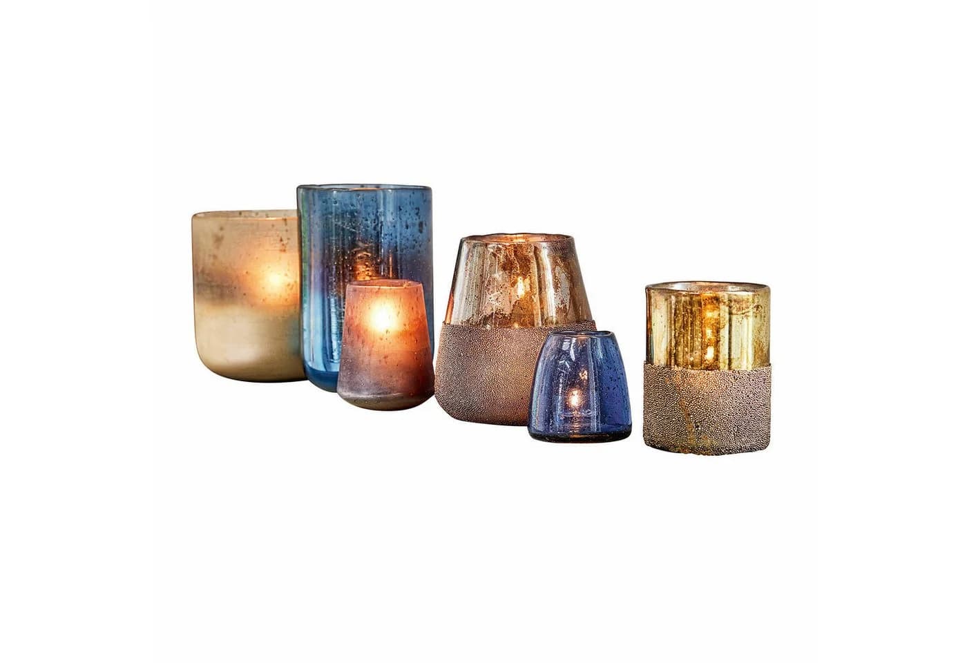 Mirabeau Windlicht 6er Set Paro blau Glas - Bild 2
