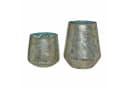 Mirabeau Windlicht 2er Set Gare Antikblau/Gold Glas Bild 1