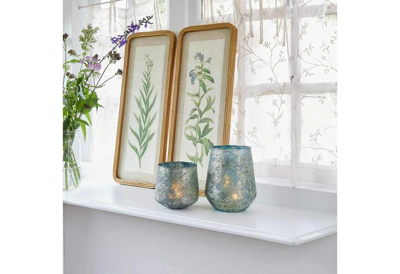 Mirabeau Windlicht 2er Set Gare Antikblau/Gold Glas - Bild 4