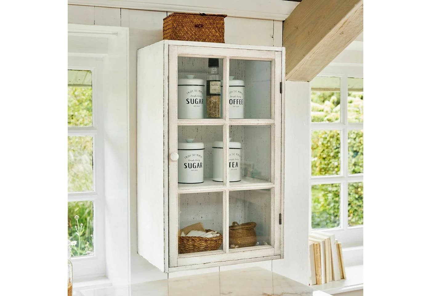 Mirabeau Hängeschrank 2er Set Piavo antikweiß Landhausstil