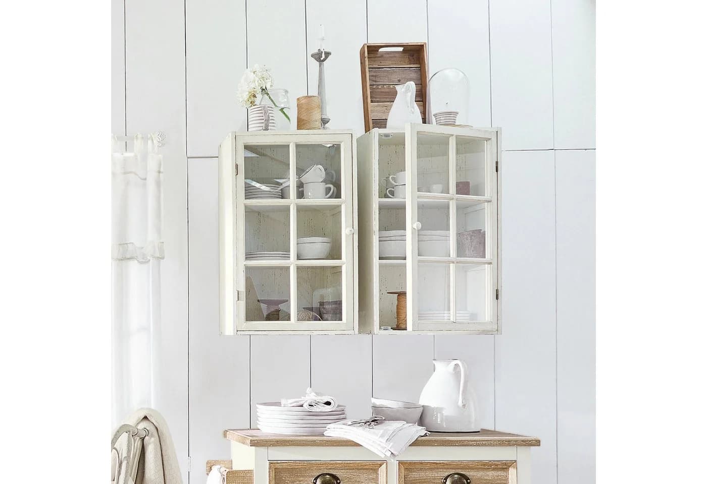 Mirabeau Hängeschrank 2er Set Piavo antikweiß Landhausstil - Bild 4