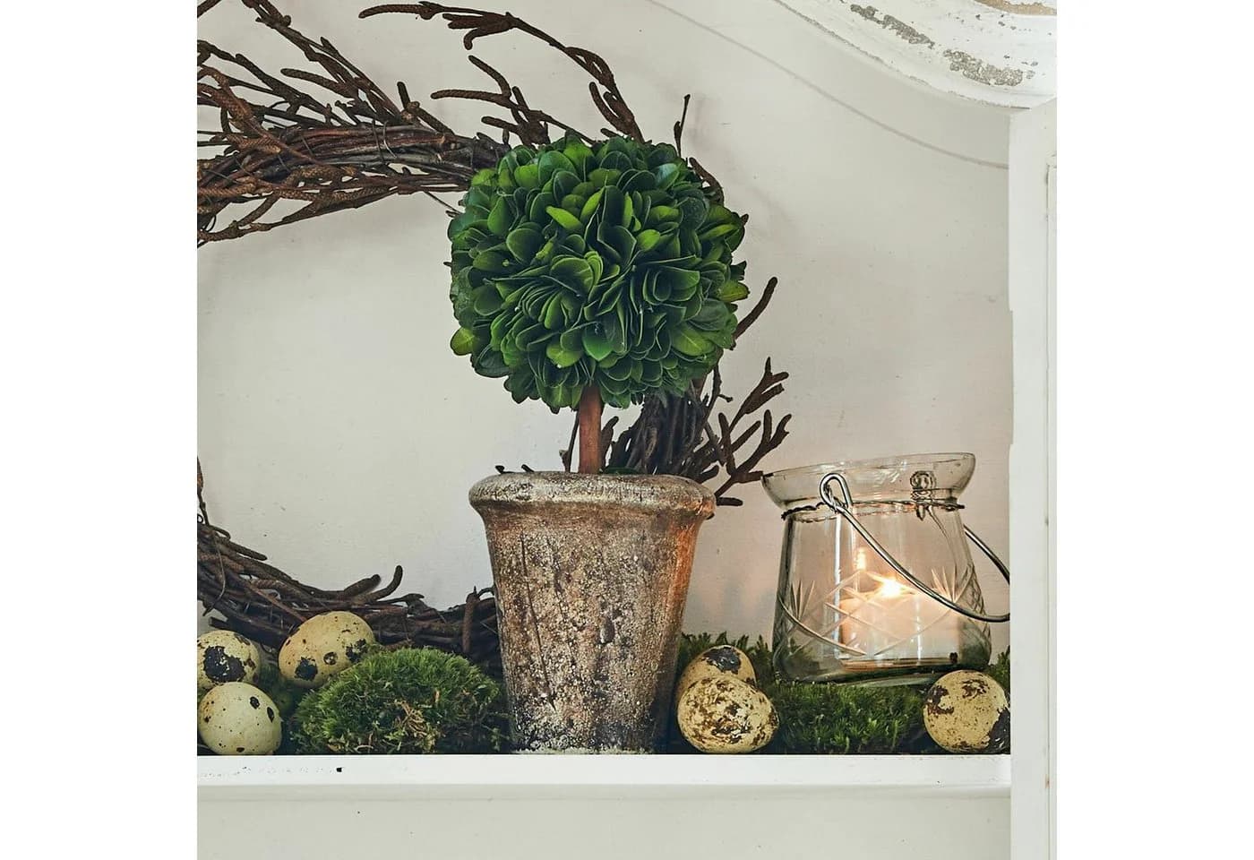 Mirabeau Deko-Baum Aube grün mit Terrakotta-Topf
