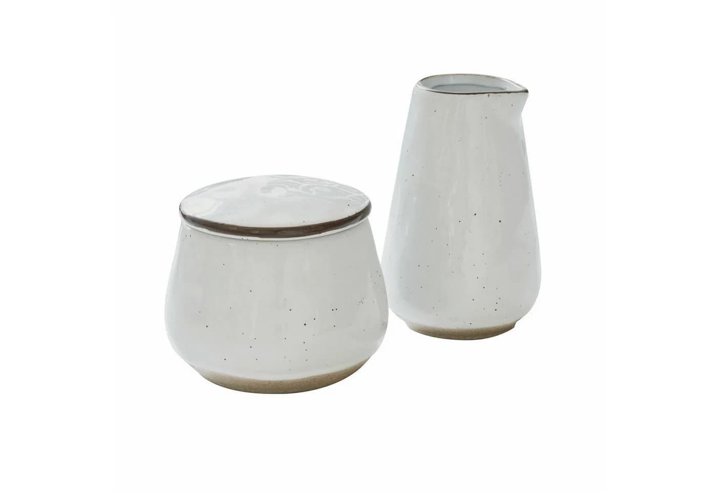 Mirabeau Geschirr-Set Zuckerdose & Milchkännchen Biarré Weiß Steinzeug - Bild 2