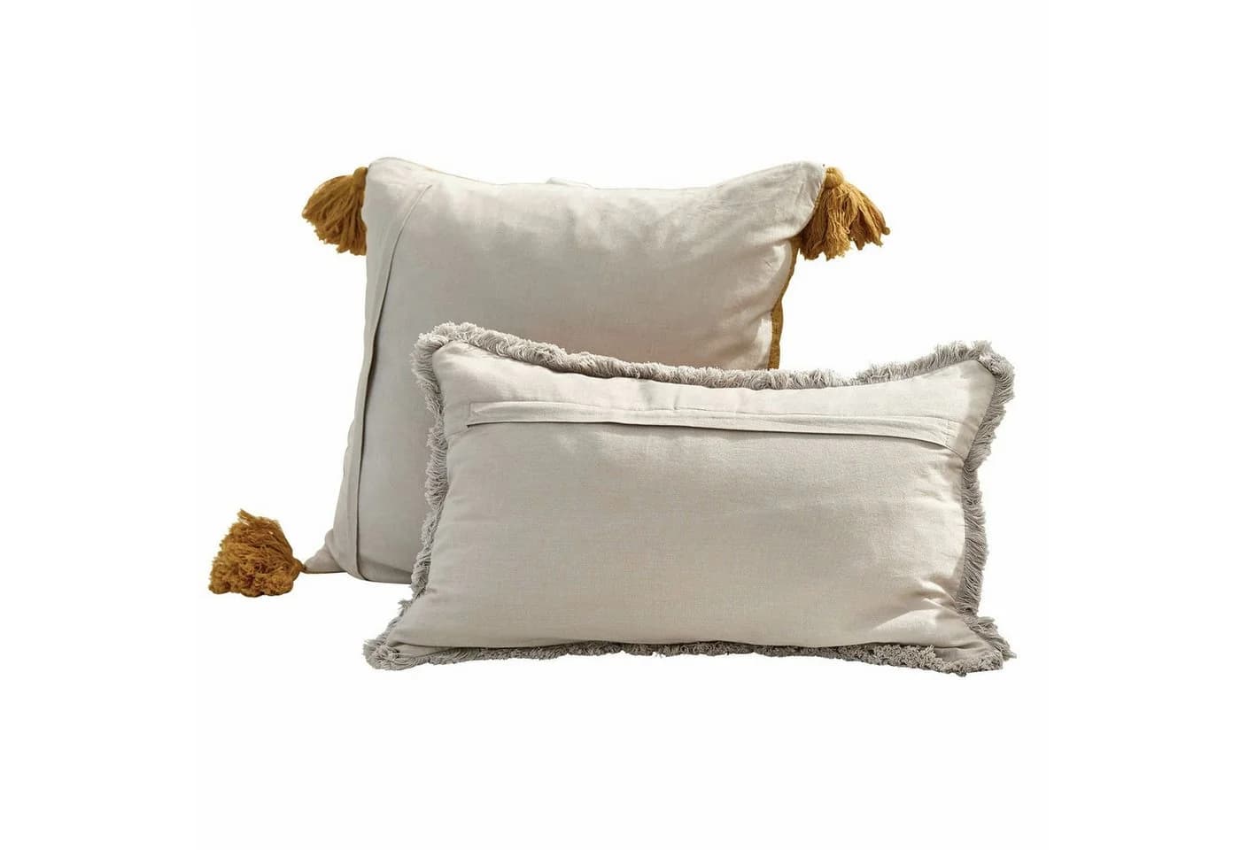 Mirabeau Kissenhülle 2er Set Rabea Gelb mit Tasseln