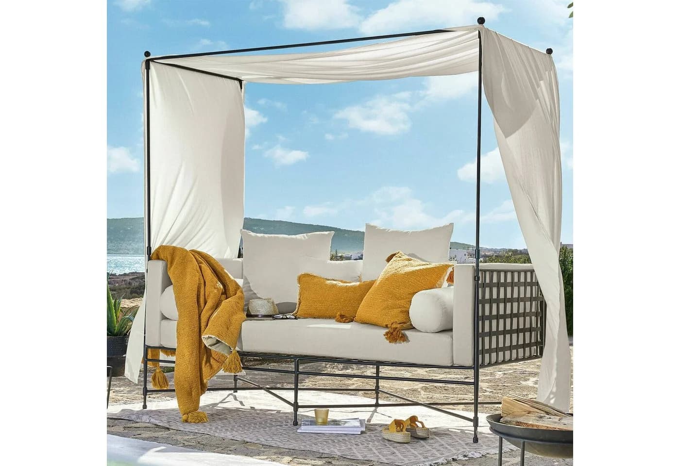 Mirabeau Kissenhülle 2er Set Rabea Gelb mit Tasseln - Bild 4