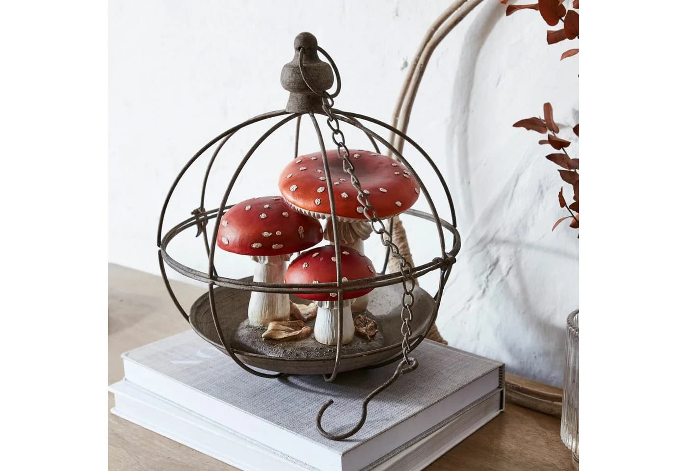 Mirabeau Deko-Pilz Trio Lupton rot/weiß Polyresin - Bild 3