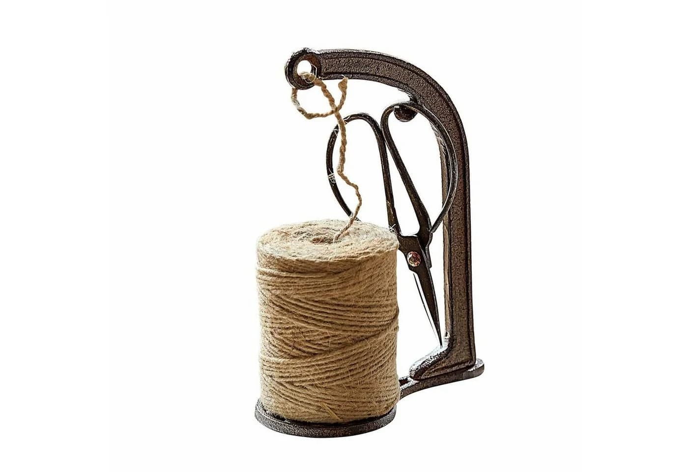Mirabeau Gartenfigur Schnurhalter mit Schere, Braun, Jute & Antik-Finish - Bild 2