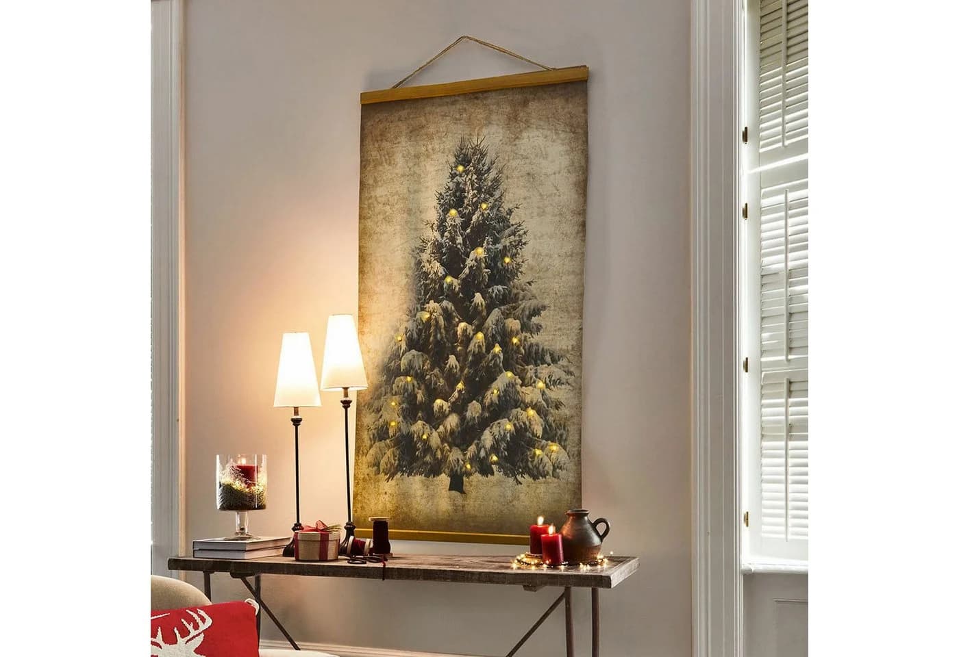 Mirabeau Weihnachtsbild mit LED Tannenbaum beige/braun - Bild 3