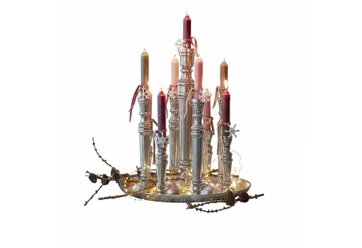 Mirabeau Kerzenständer Calcot Antiksilber - Bild 2