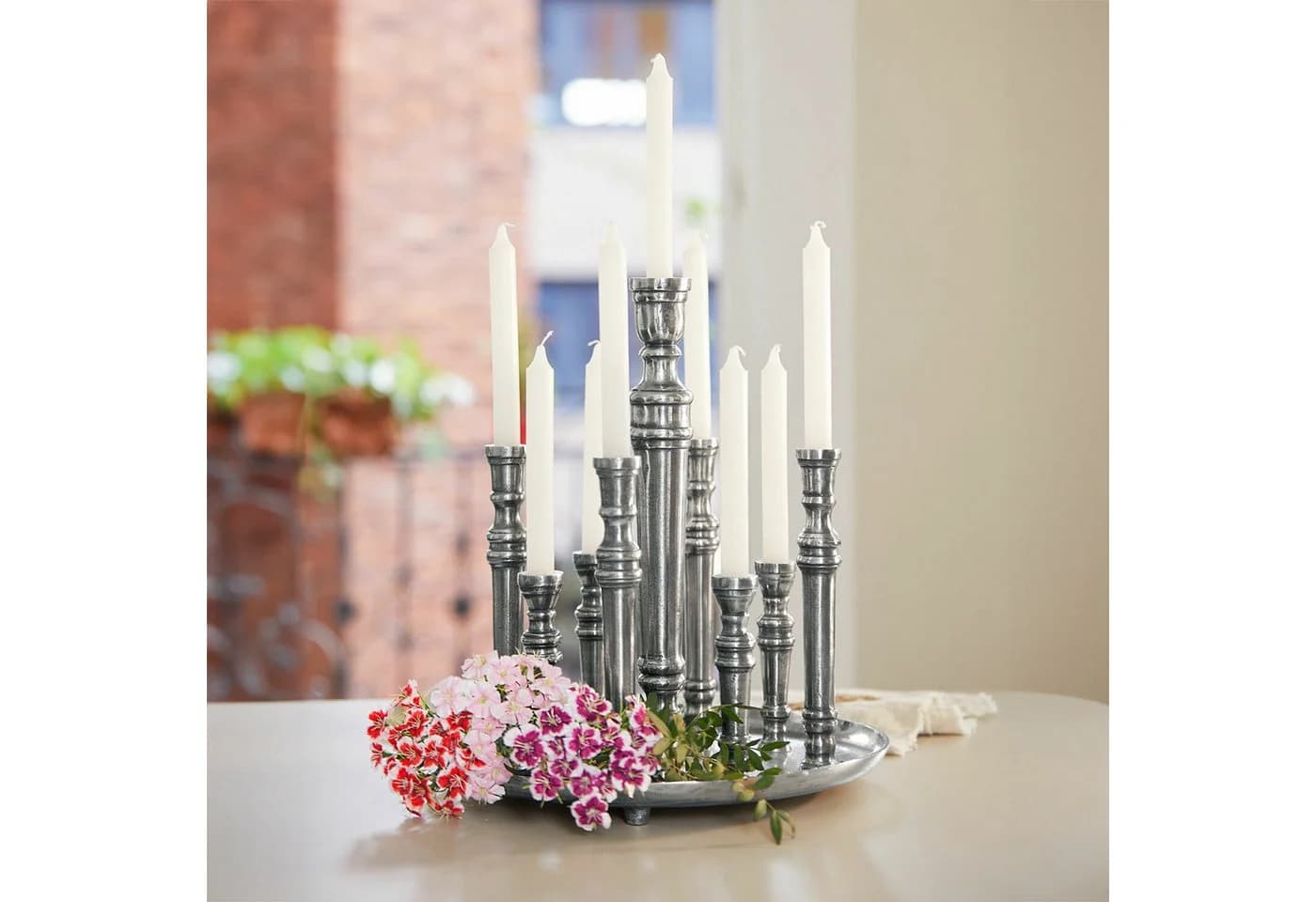 Mirabeau Kerzenständer Calcot Antiksilber - Bild 3