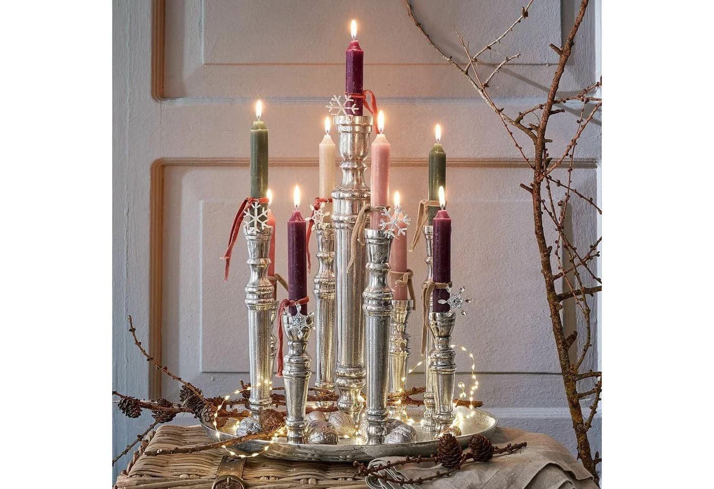 Mirabeau Kerzenständer Calcot Antiksilber - Bild 4