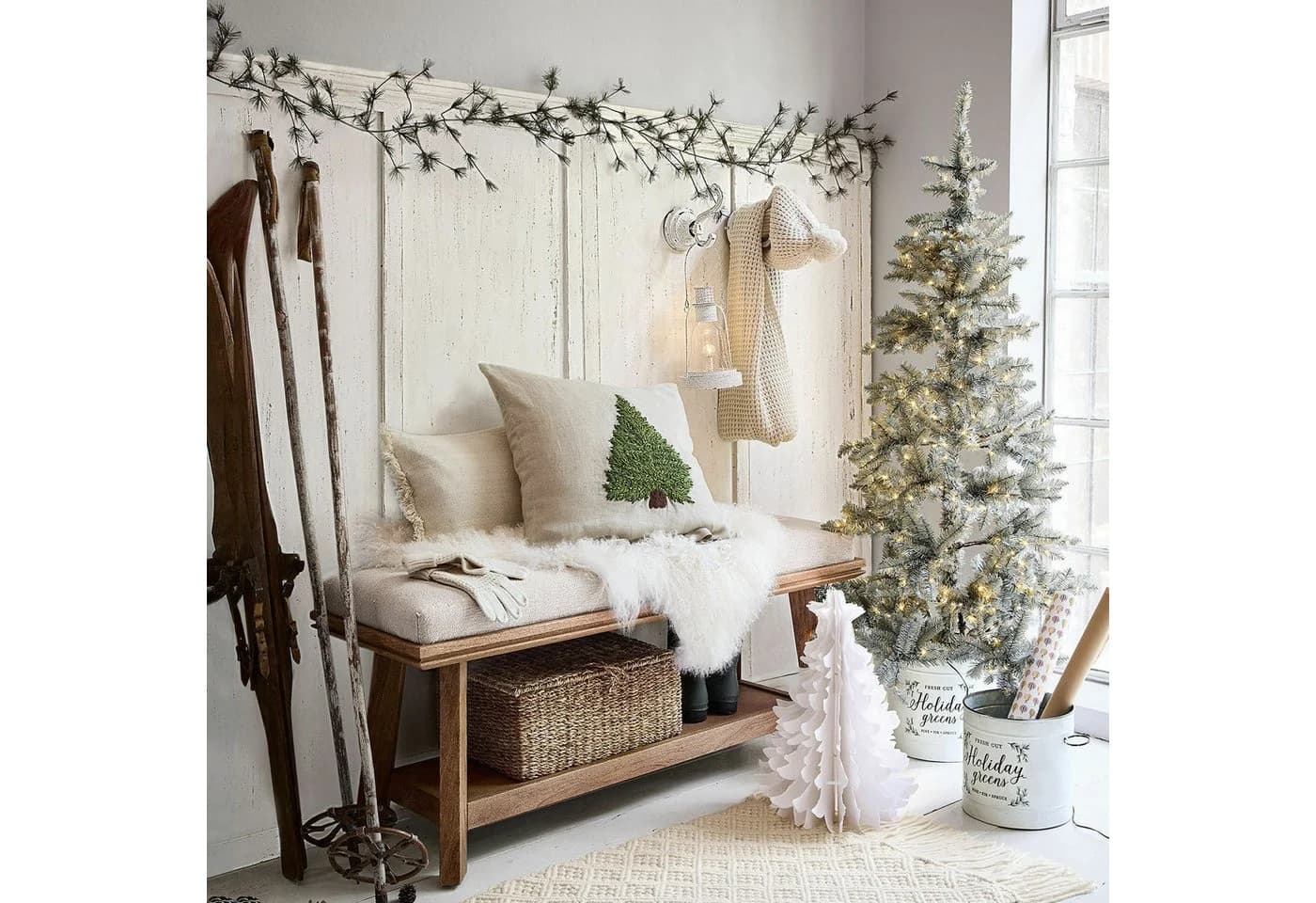 Mirabeau Kissenhülle Amuré Leinen Grün Weihnachtsbaum - Bild 3
