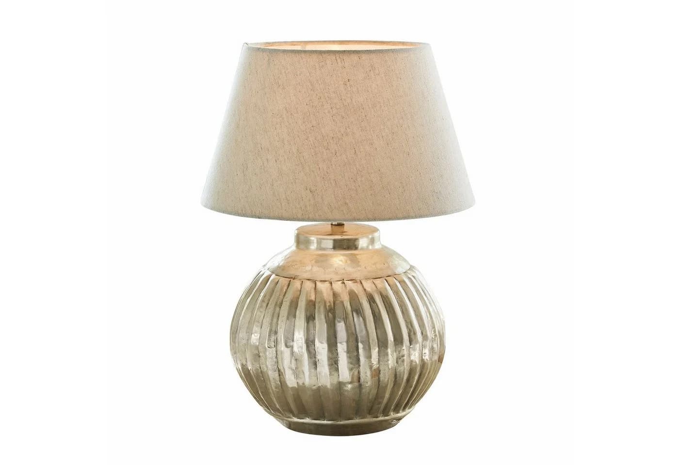 Mirabeau Tischleuchte Lillemor Antiksilber/Beige Aluminium - Bild 2